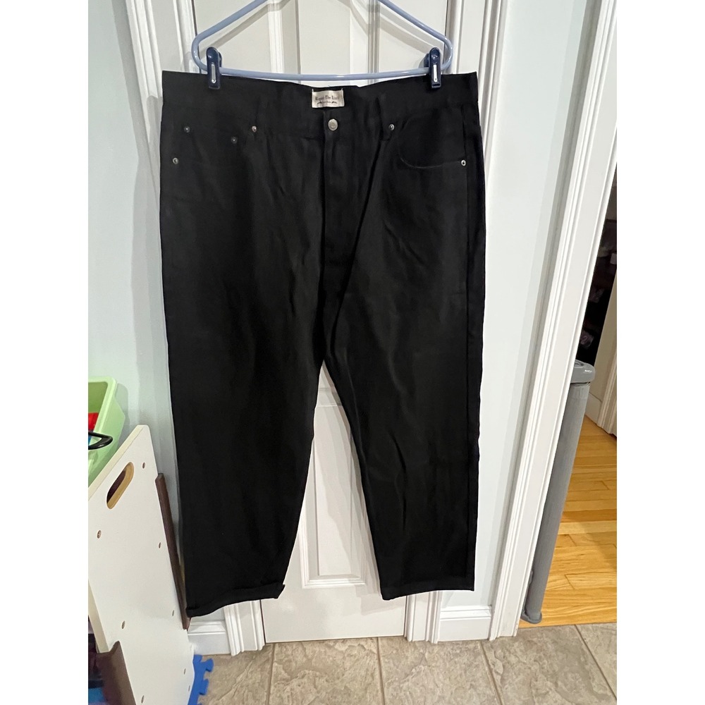 Beyond The Limit Mens Black Denim Jeans Straight Leg W42 L33 RN 72619